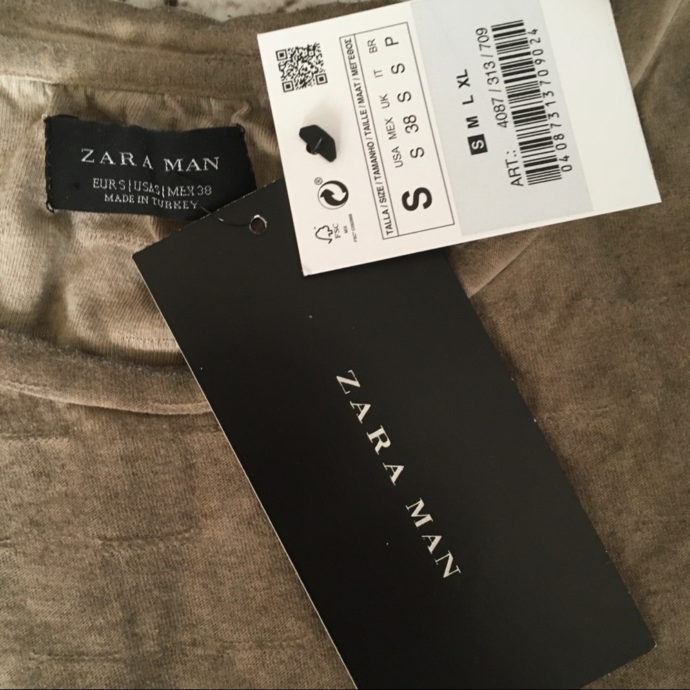 NWT Zara man cotton textured tees - Picture 5 of 10